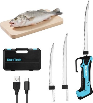 DURATECH 12V Cordless Electric Fillet Knife with 8'' & 10'' Razor-Sharp Blades New