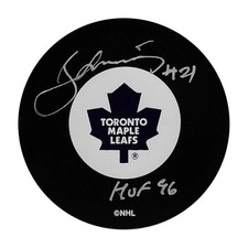 Borje Salming (deceased) Autographed Toronto Maple Leafs Puck