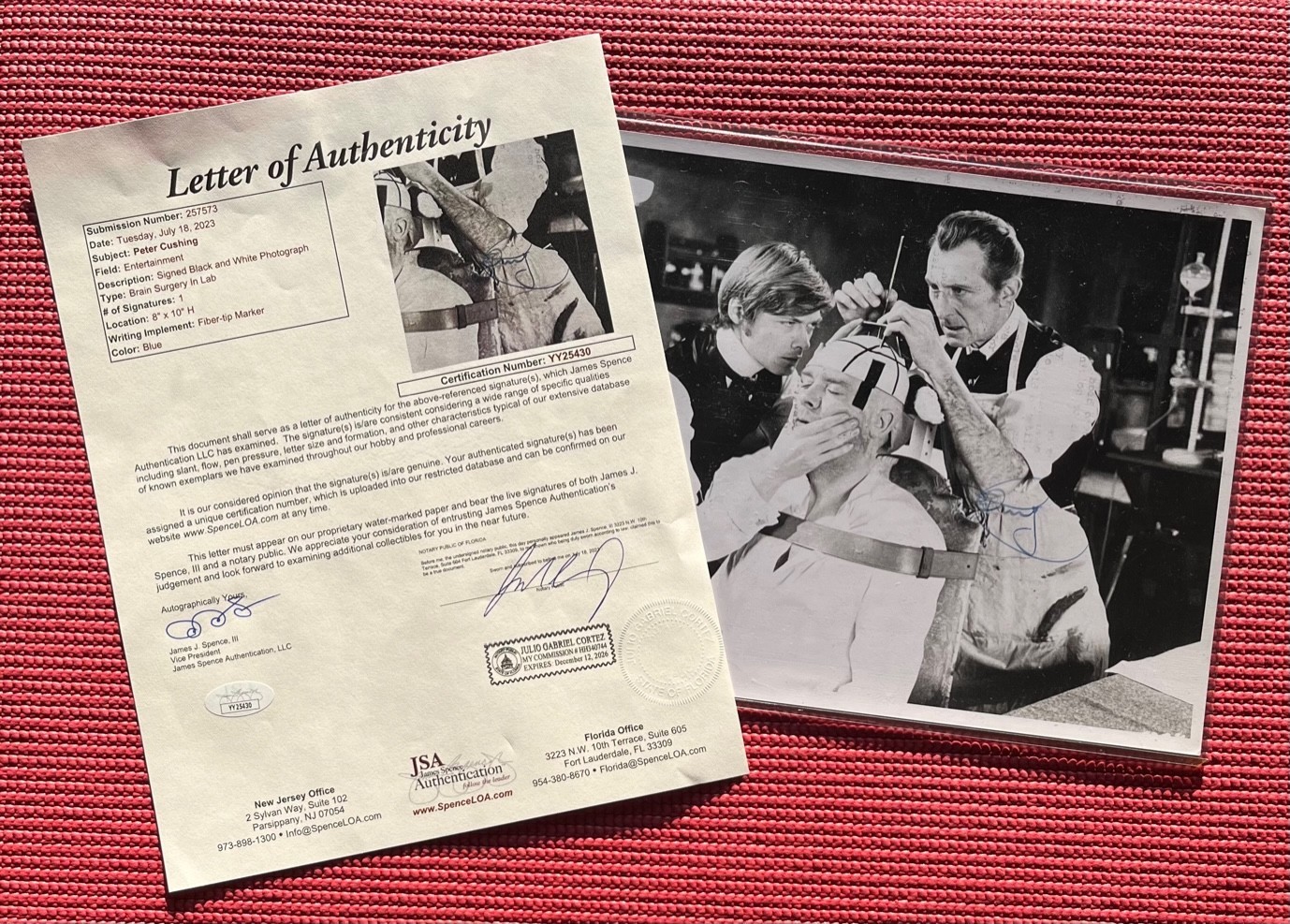 JSA LOA autographed PETER CUSHING signed FRANKENSTEIN 10"x 8" Photo STAR WARS