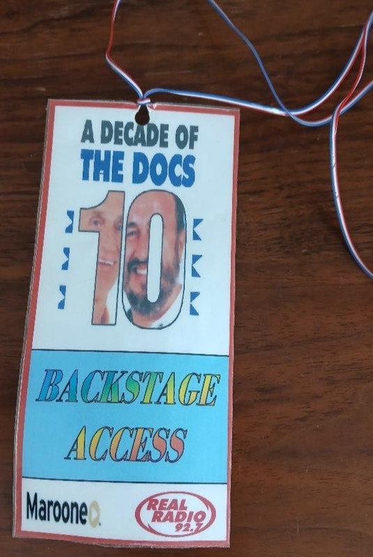 A Decade of the Docs Laminated Backstage Pass Real Radio 92.7 Anniversary Show