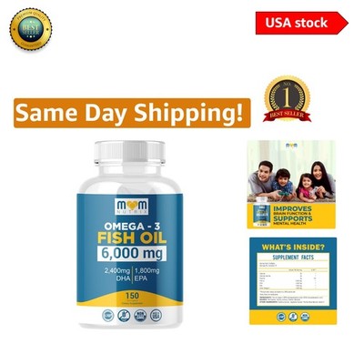 Maximum Strength Omega-3 Fish Oil 150 Softgels - Supports Brain & Mood Health