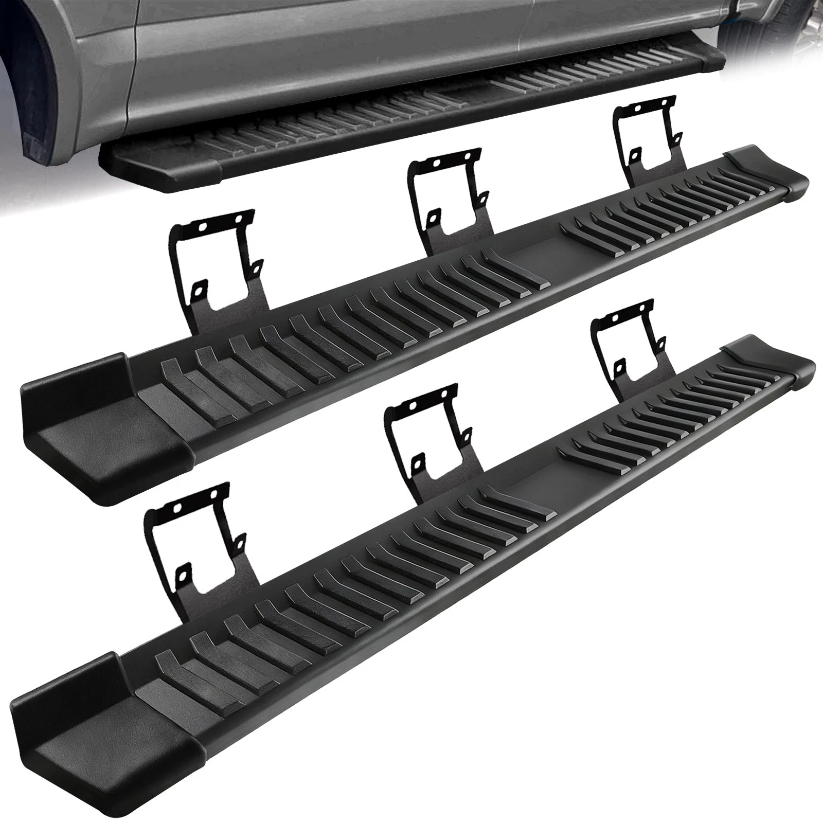 Running Boards - 6" - Black - 2015-2025 Ford F-150 Crew Cab