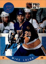 Mike Lalor Signed Auto 1990-91 Pro Set card St Louis Blues