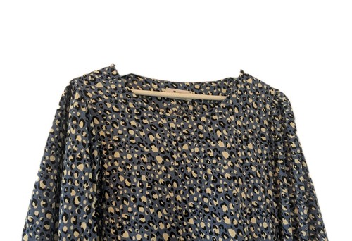 TU Blue Leopard Print Peplum Dress Size 10 Petite - Picture 2 of 12