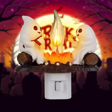 3D Ghost Campfire LED Night Light Halloween Decor Flickering Lamp Gift