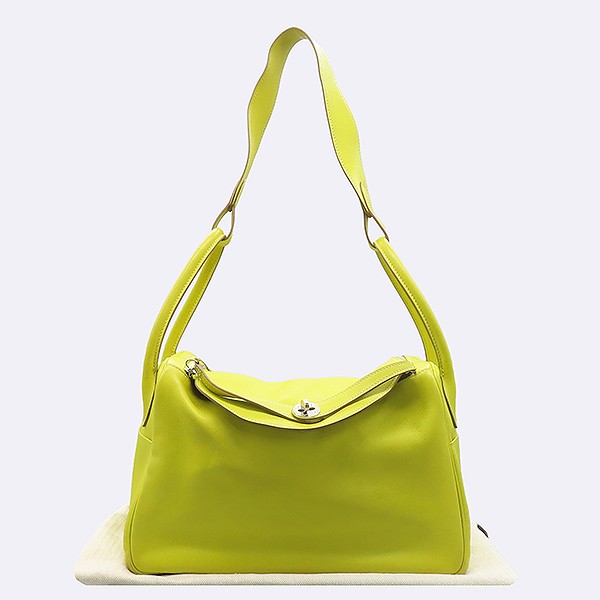 Hermes Lindy 34 Tote Bag with Strap 2-Way Yellow Leather