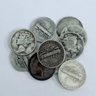 LOT OF 10 MERCURY SILVER DIMES 90% SILVER FREE SHIPPING #7263