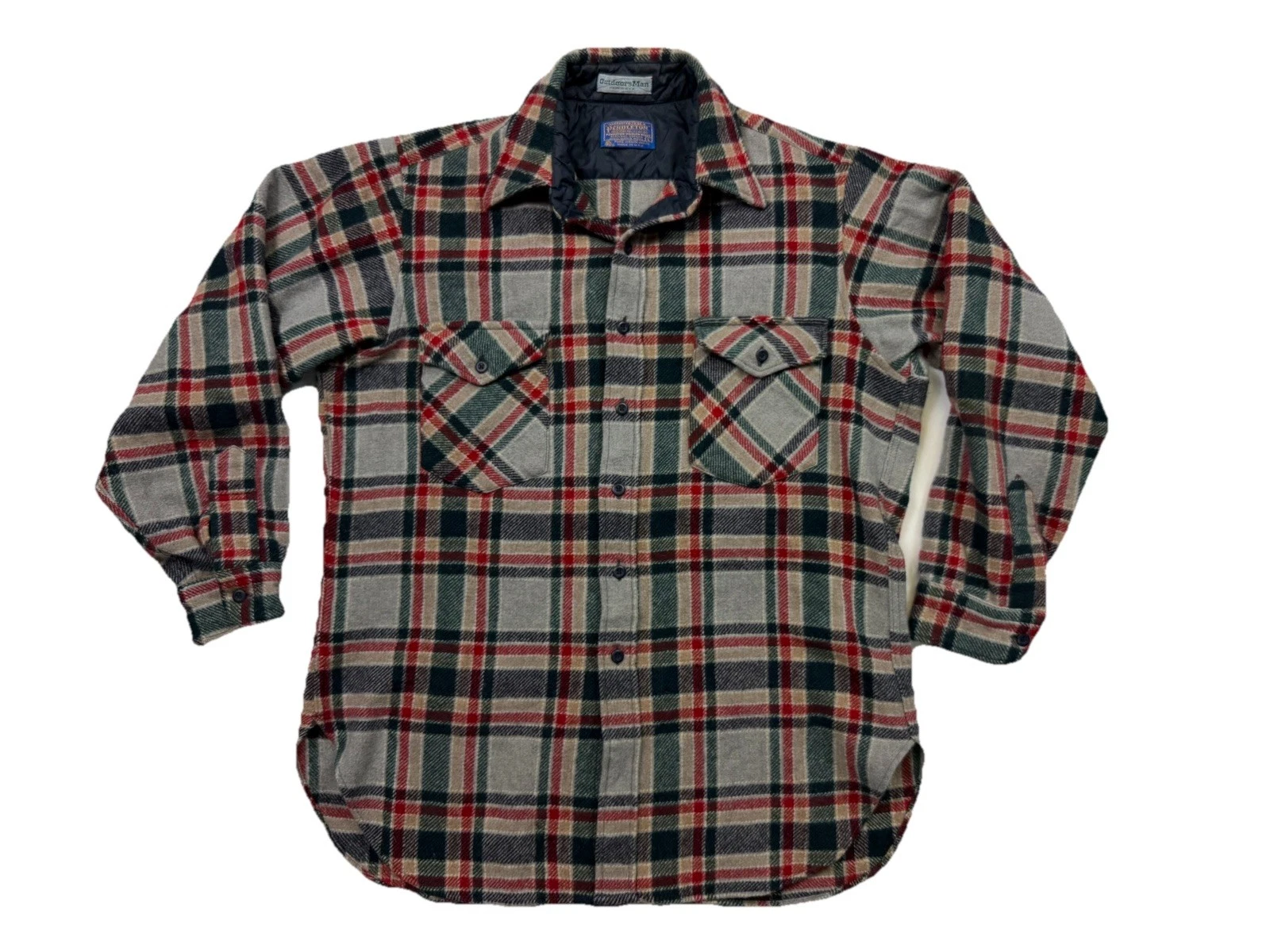 Vintage Pendleton Shirt Men L Tartan Plaid Wool Outdoors Flannel Made USA (P)