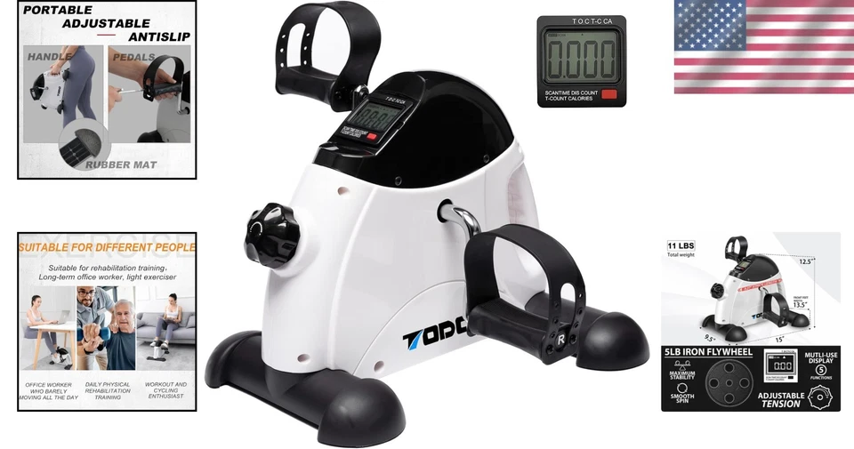 Non-Slip Pedal Exerciser with Adjustable Resistance - Ideal for Seniors & Rehab - Image 2 of 4