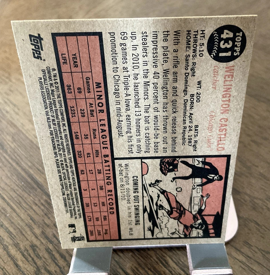 2011 Topps Heritage #431 Welington Castillo - Image 2 of 2