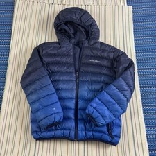 Eddie Bauer Jacket Kids Medium 10/12 Blue Ombre Hooded Down Puffer Coat Youth