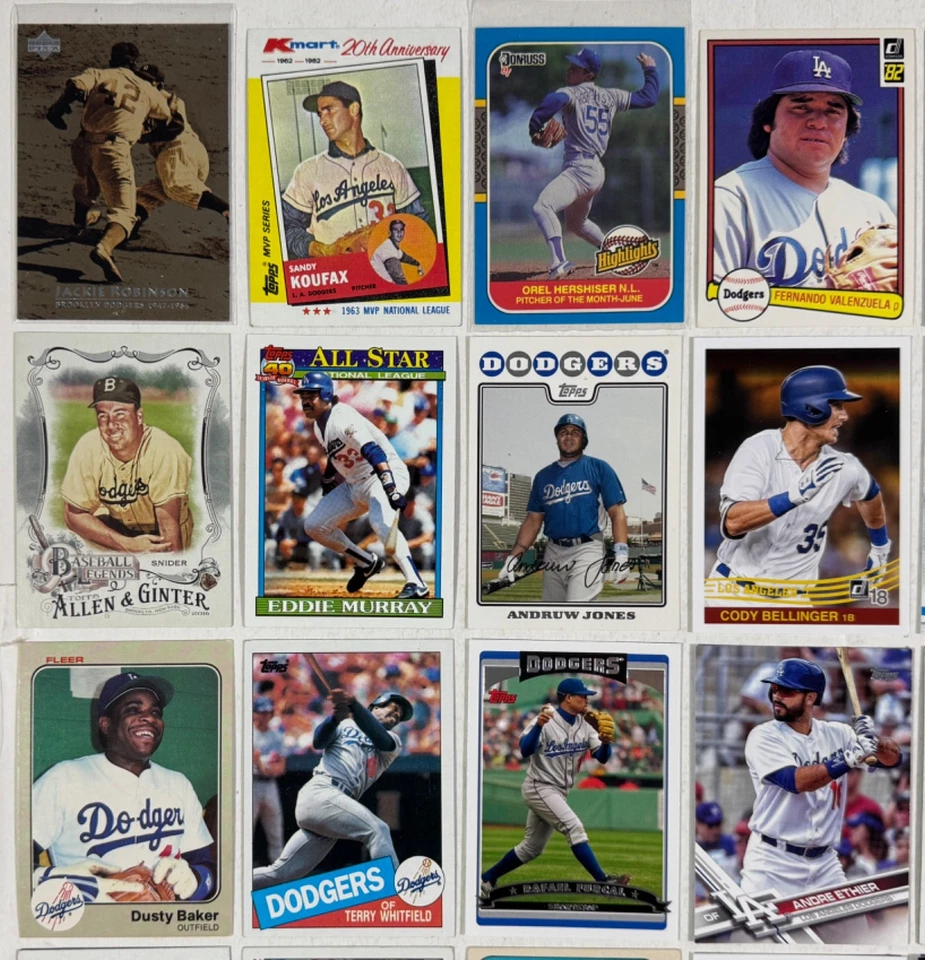 Los Angeles Dodgers Baseball Cards 1980s - 2000s Topps, Fleer, Donruss Lot of 46 - Image 2 of 4