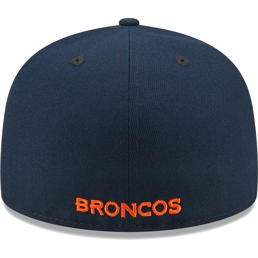 Gorra New Era 59FIFTY NFL Denver Broncos impecable azul marino ajustada para hombre talla 7 5/8 Foto 4 de 4