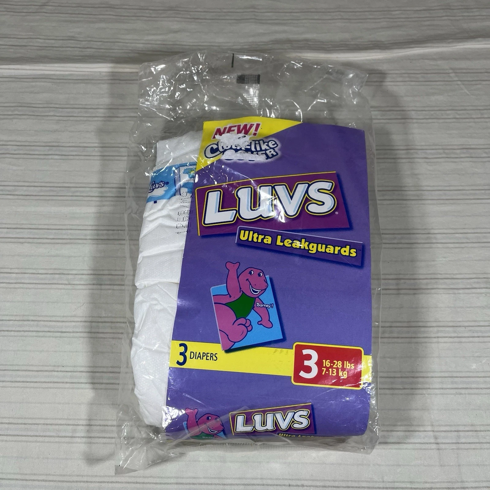 NOS Sealed Vintage Barney Diapers Luvs Size 3 up to 28lb Unopened 2001 New
Opens in a new window or
