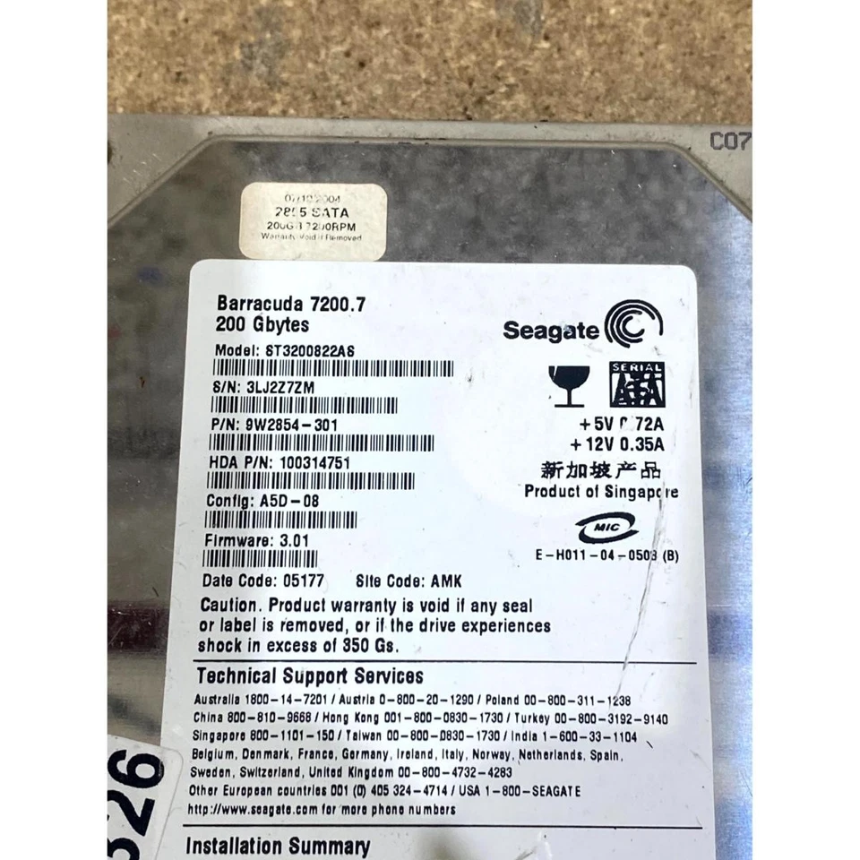 Seagate Barracuda ST3200822AS 3.5" Internal Hard Disk Drive SATA 200GB 7200-RPM - Image 4 of 4