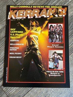 Kerrang Magazine #45 July 1984 Def Leppard Pyromania WASP Rush Neil Peart Maiden