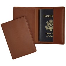 Genuine Leather RFID Blocking Passport Case Wallet Color: Tan