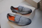 SANTONI GOODYEAR SUEDE LEATHER LOAFER SIZE 42 850.00 CART. SAN-26C04
