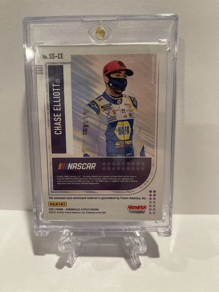 2021 Chronicles Status Racing #SS-CE Chase Elliott Status Swatches Silver - Image 2 of 2