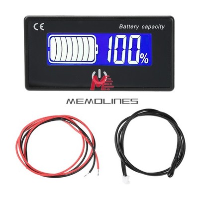 Battery Indicator Percentage DC 8-100V Battery Voltage Temperature Tester Meter