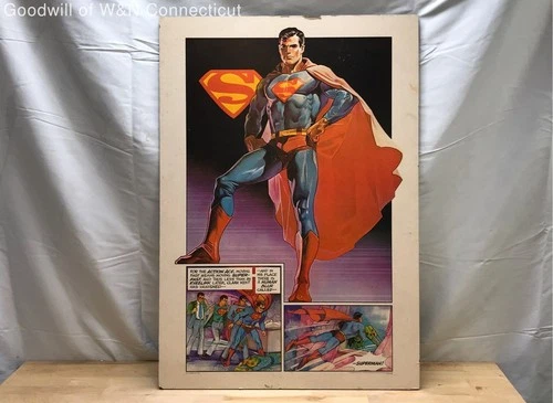 Vintage 1978 Superman DC Comics Wall Art Plaque 29x24 Wenzel & Co Germany