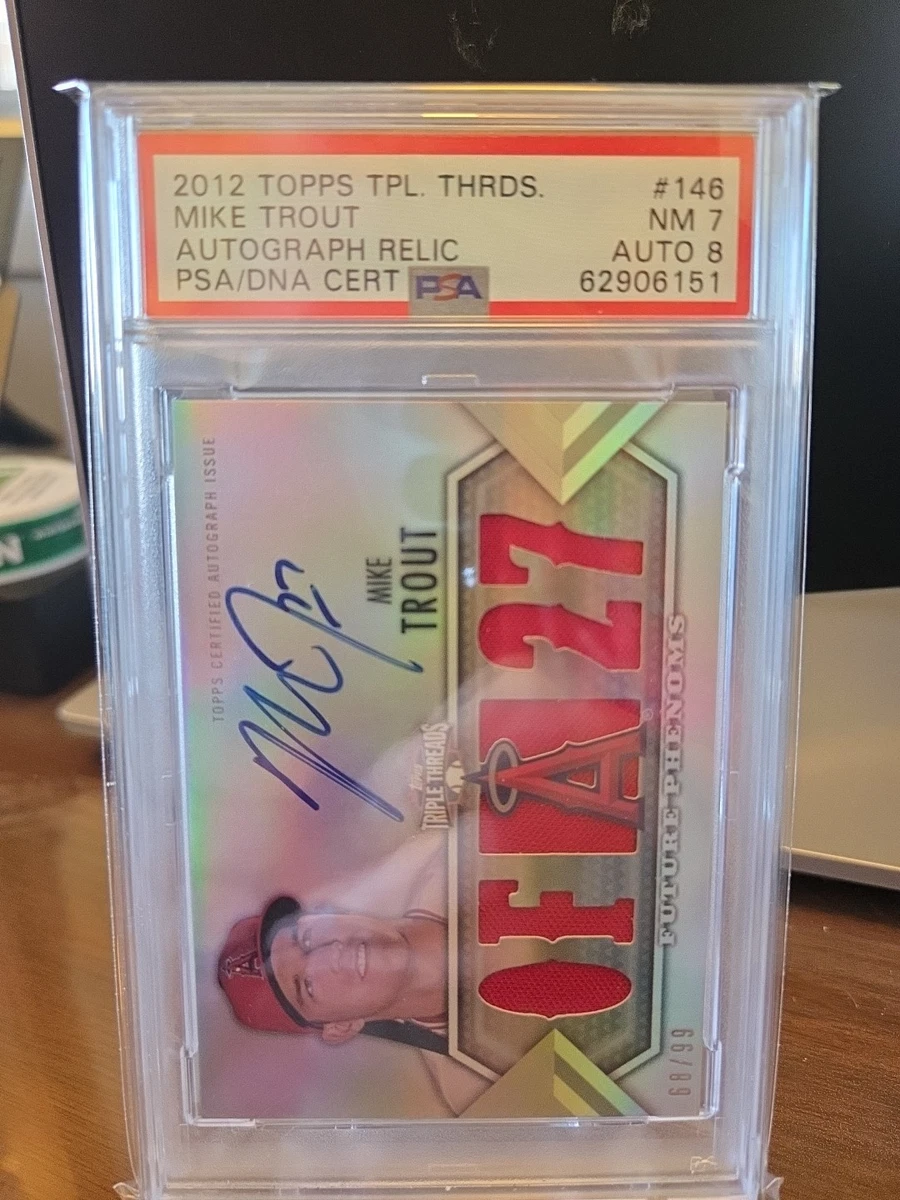 Topps Mike Trout Autographed Baseball Sports Trading Cards for