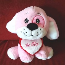 DanDee Dan Dee Be Mine Puppy Pink Valentine Love 9in Plush Dog 2014 Red Heart