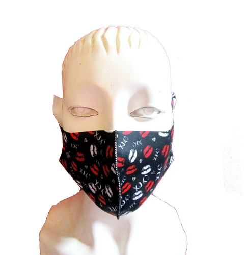 Womens Reusable Face Mask - Lip Print Cute Washable Fabric Face Cover - Picture 14 of 14