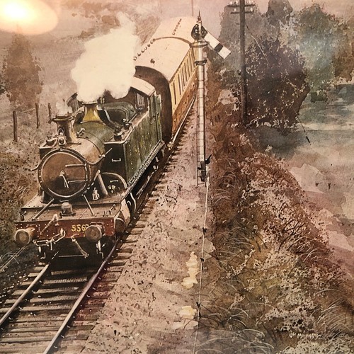 Vintage Vic Millington Prairie Tank Early Morning Branch Line 42x34cm frame/moun - Picture 2 of 5