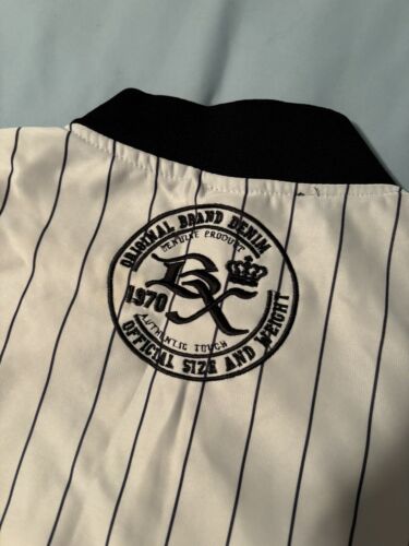 Brooklyn Xpress Pinstripe Baseball Shirt Jacket Pockets Yankees New York Men’s L - Picture 6 of 16