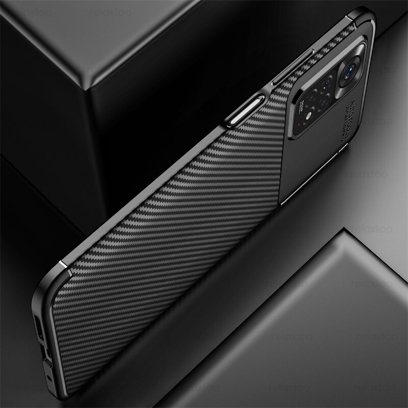 For Xiaomi Redmi 10 2022 Case Carbon Slim Cover & Glass Screen