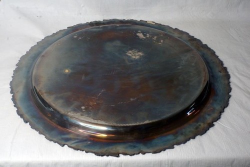 E. G. Webster & Son Silverplate Tray 23" Grape Repousse Platter - Picture 4 of 6