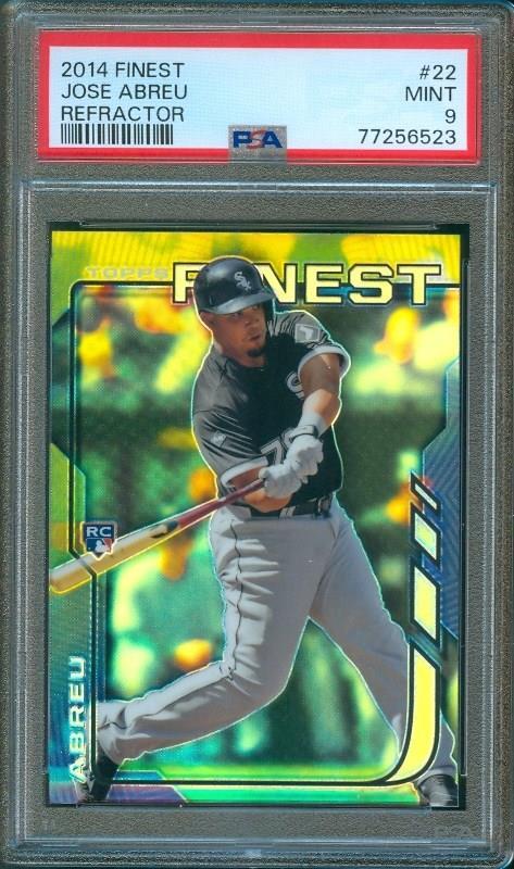 2014 Topps Finest JOSE ABREU Rookie Refractor White Sox #22 PSA 9