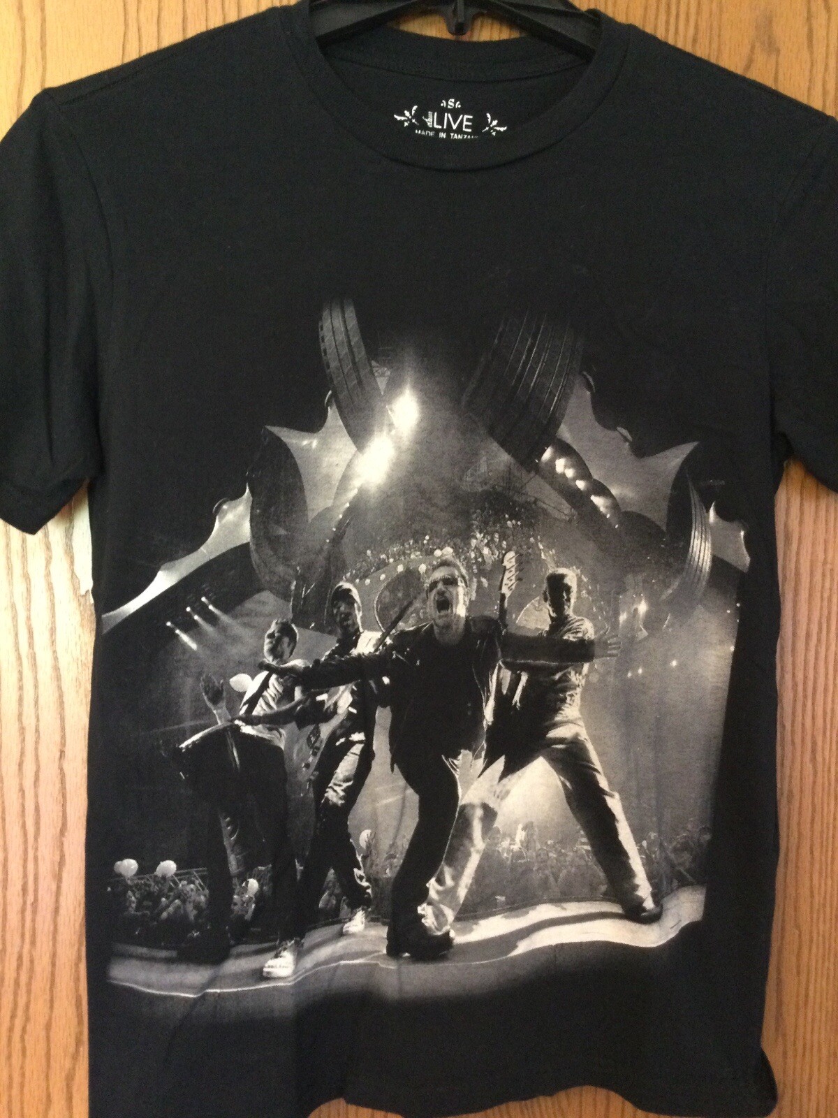 T-shirt Concert U2 Vintage - Occasion Très Bon état, Taille XL, Coton Noir