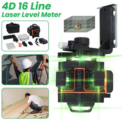 New 4D 16 Lines Laser Level 360° Green Auto Self Leveling Rotary Cross Measure