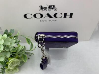 COACH C4452 Long Round Zip Wallet with Strap Purple COACH C4452 Long Round Zip Wallet with Strap Purple