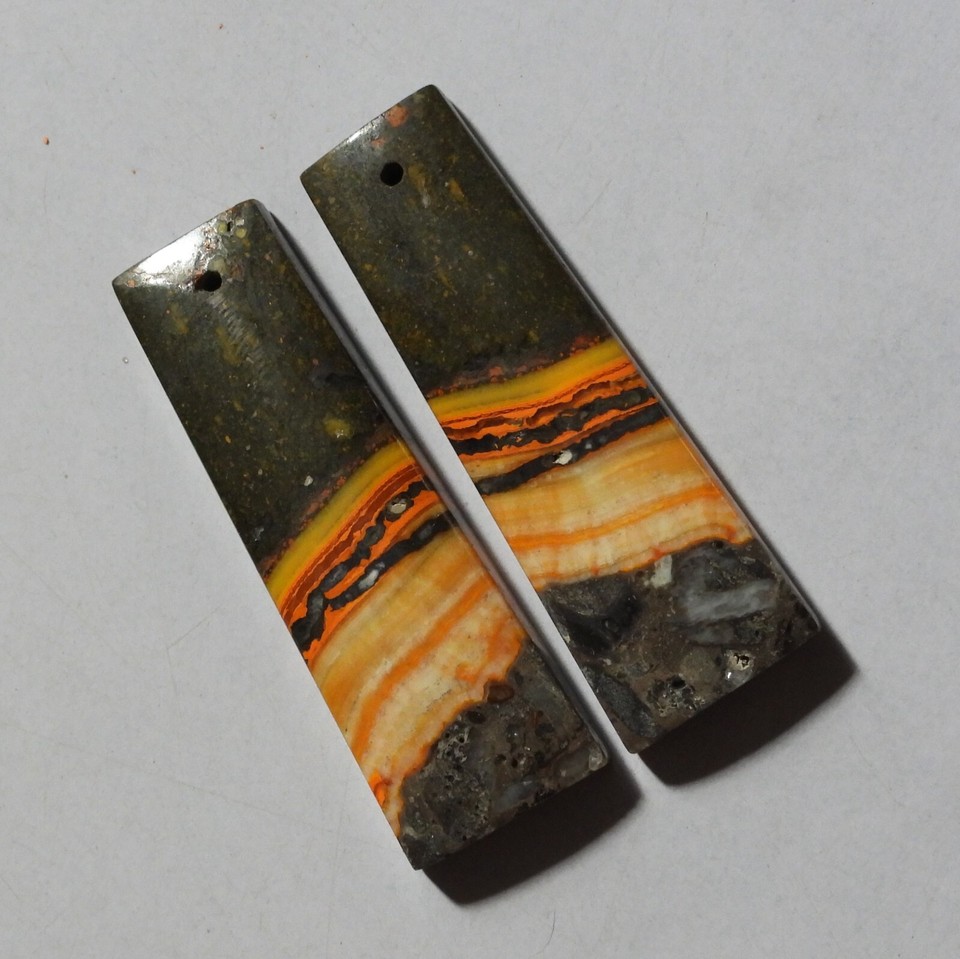 47.70 Cts Natural Bumble Bee Jasper(38.5m X 13m each)Cabochon Drilled