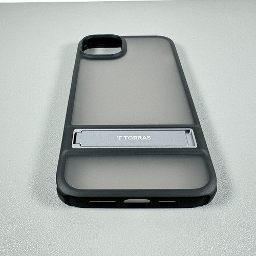 TORRAS Case for iPhone 15 Plus - Frosted Black | L-Stand | Sleek, Slim & Secure - Picture 9 of 12