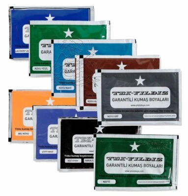 Tie Hand Yildiz Stoff Kleidung färben 60 Farben - 200g Gesamt - 12g Jede Packung UK St