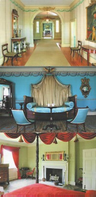 3 MORRIS-JUMEL MANSION POSTCARDS BURR'S & ELIZA'S BDRM & ENTRANCE HALL  6'' X 4''