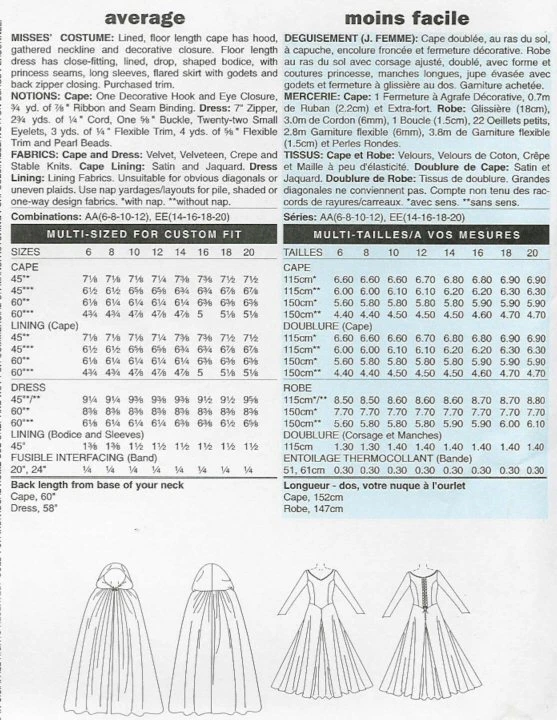 PATRÓN para Vestido Medieval y Cabo Galadriel Camelot Butterick 4377 14 16 18 20 Foto 3 de 4