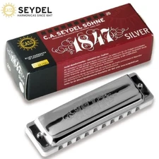 Seydel Blues 1847 Silver Key of C Diatonic Harmonica w/ Stainless Steel Reeds