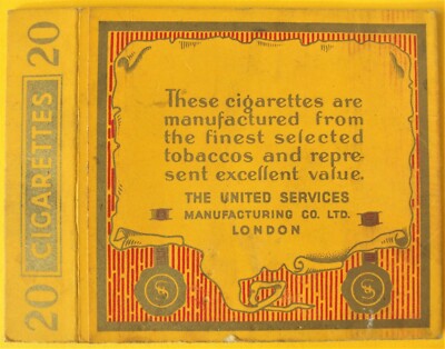 gold flake 20 cigarette packet UNITED SERVICES GOLD FLAKE 20 CIGARETTES PACKET (empty)