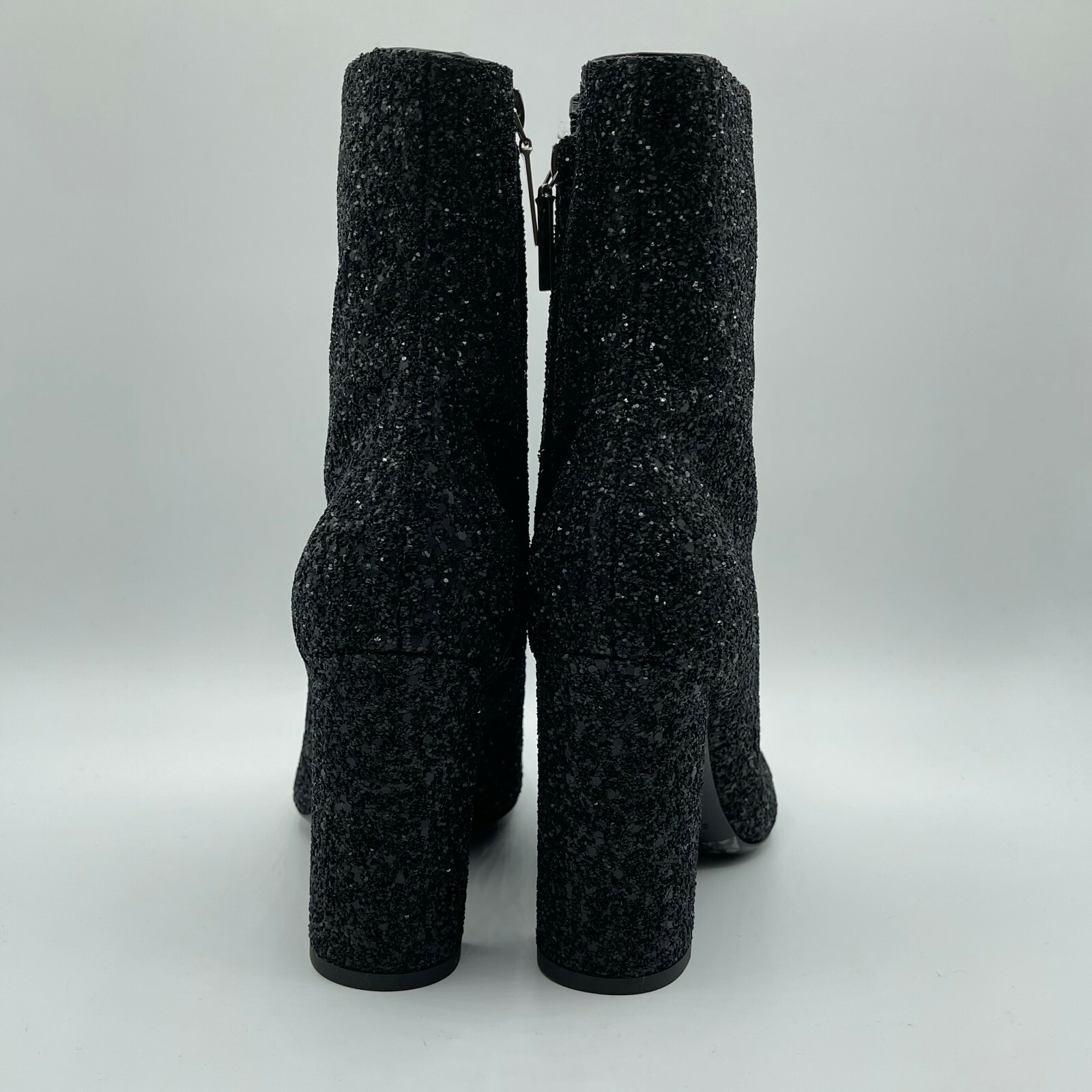 $1095 Saint Laurent Donna Nero Glitter Pelle 110 Tacco Caviglia 539210 1249