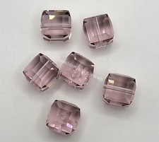 6pc Swarovski Crystal Lt Amethyst Faceted Cube 5601 Bead; 4mm, 6mm, 8mm