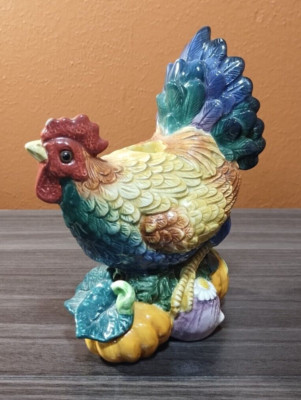 Fitz & Floyd Classics Chicken Candlestick Holder Ceramic Hand-Painted 9''