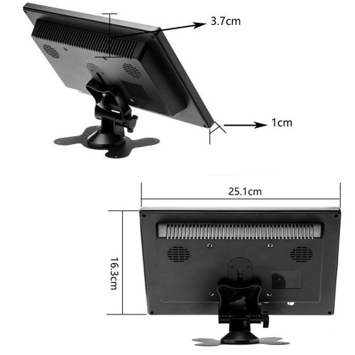 10.1 Zoll HD CCTV Display Bildschirm PC Auto Monitor AV/BNC/VGA/HDMI Eingang DE - Bild 9 von 11