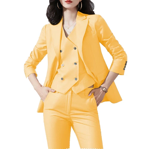 Womens Business 3Piece Suits Customize Bridesmaids Wedding Jacket Blazer Tuexdos - Picture 4 of 37
