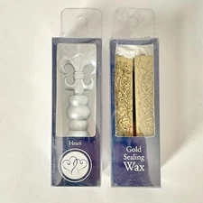 Gartner Studios Gold Sealing Wax & Two Hearts Stamp Wedding Invitation Sealer
