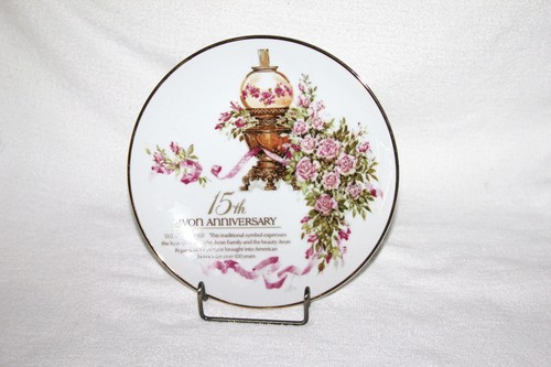 VTG 1989 The AVON Rose 15th Anniversary Collectible Decorative Plate 22K Gold - Picture 1 of 5